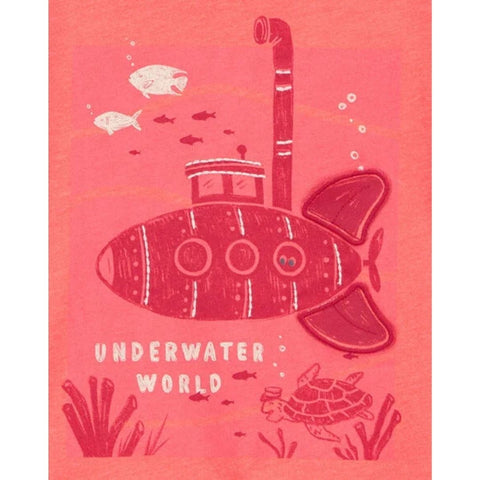 Camiseta Gráfica Diseño de Submarino Niño Pequeño