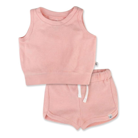 Conjunto Top y Pantalón Corto Bebé Niña - Rosa