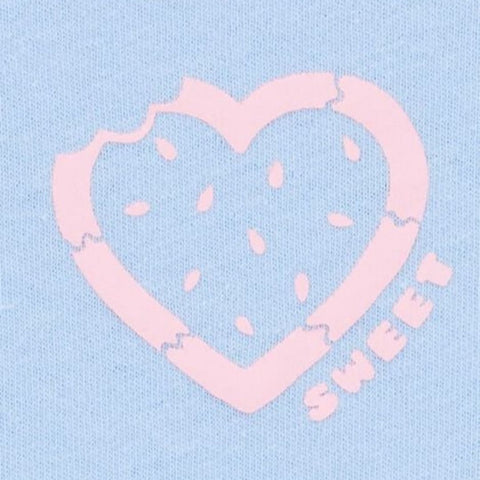 Camiseta Gráfica Manga Corta Diseño de Corazón Niña Pequeña - Azul