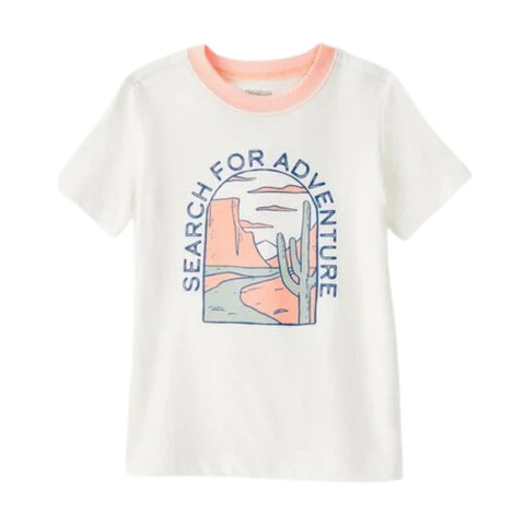Camiseta Gráfica Manga Corta Niño Pequeño “Adventure” - Crema