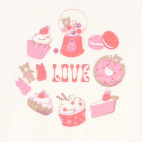 Camiseta Gráfica Manga Corta Niña Pequeña Diseño “Sweet Treats” - Blanco