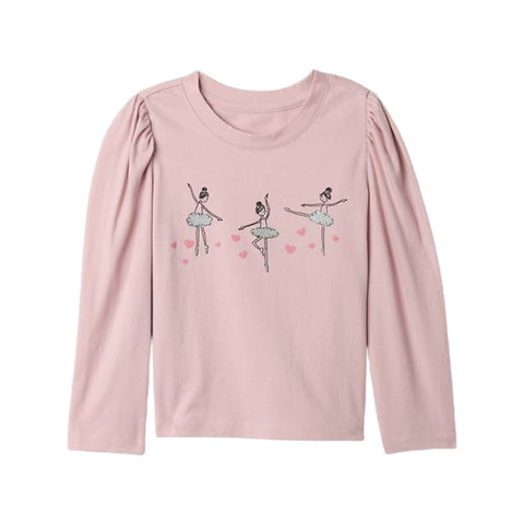 Camiseta “Mix & Match” Ballet con Mangas Abullonadas Bebé Niña - Rosa