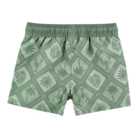 Bañador Estampado Geométrico Niño Pequeño - Verde