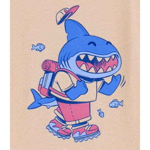 Camiseta Gráfica Manga Corta Niño Pequeño Diseño “Dune Shark” - Khaki