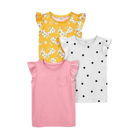 Camiseta/Blusa Manga Corta Niña Pequeña (Paquete de 3)