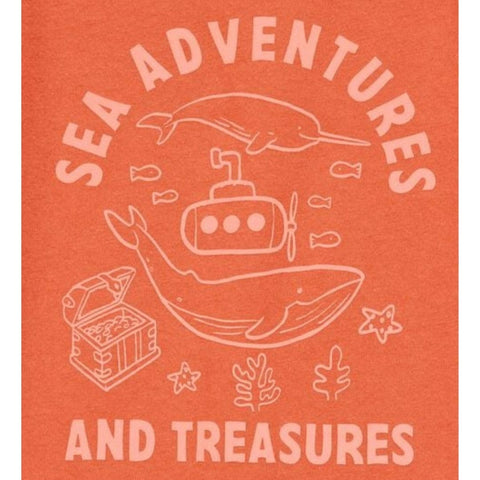Camiseta Gráfica Manga Corta Diseño “Sea Adventures” Niño Pequeño - Naranja