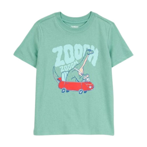 Camiseta Gráfica Manga Corta Dinosaurio Niño Pequeño - Verde