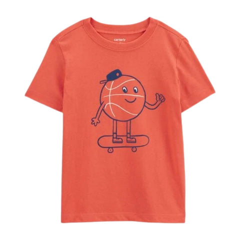 Camiseta Gráfica Manga Corta Niño Pequeño Baloncesto - Naranja