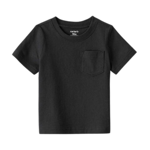 Camiseta Lisa Manga Corta Bebé Niño - Negro