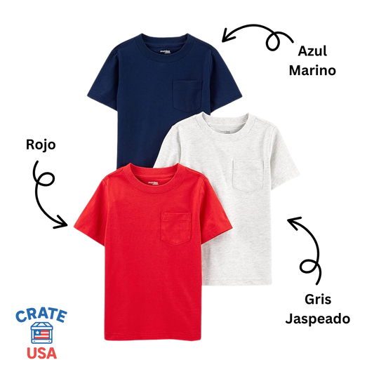Camiseta de Manga Corta para Niño (Paquete de 3)
