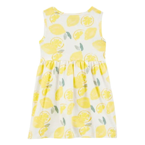 Vestido Sin Mangas Estampado de Limones Niña Pequeña