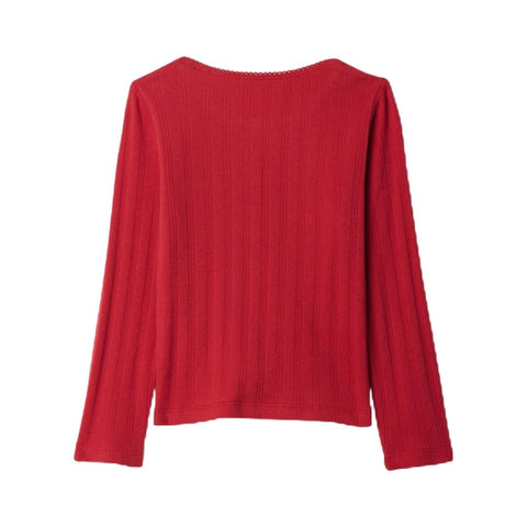 Camiseta de Punto Calado Bebé Niña - Rojo