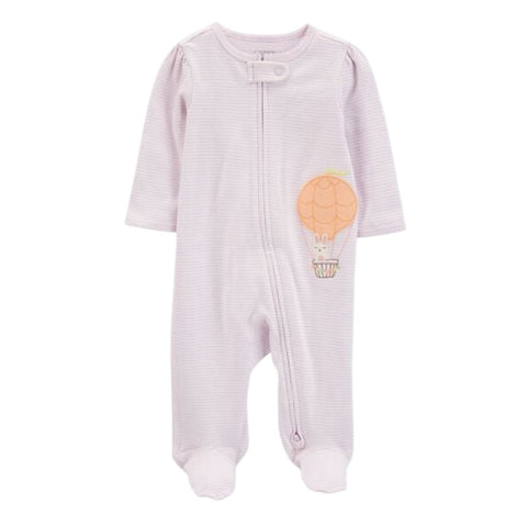 Pijama con Cierre de Doble Vía con Diseño de Conejito en Globo Aerostático Bebé