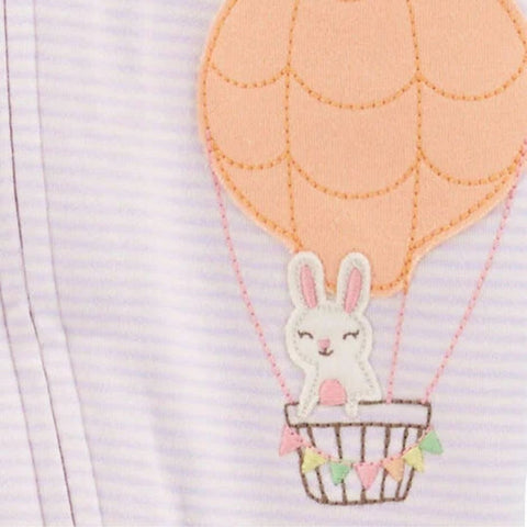 Pijama con Cierre de Doble Vía con Diseño de Conejito en Globo Aerostático Bebé
