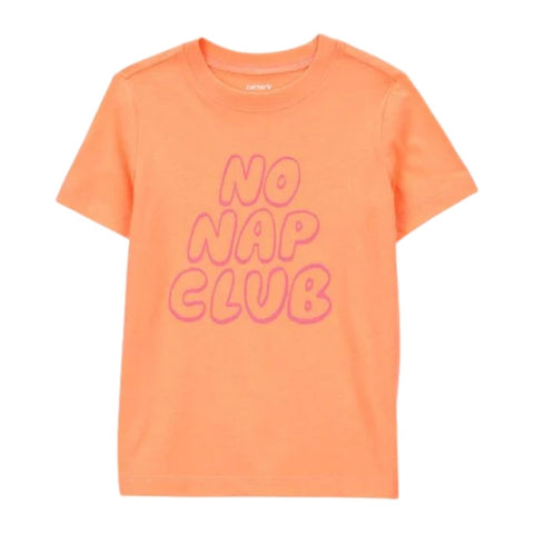 Camiseta Gráfica Manga Corta Niño Pequeño “No Nap Club” - Naranja