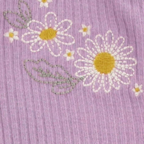 Pijama Acanalado con Broches y Estampado Floral Bebé Niña