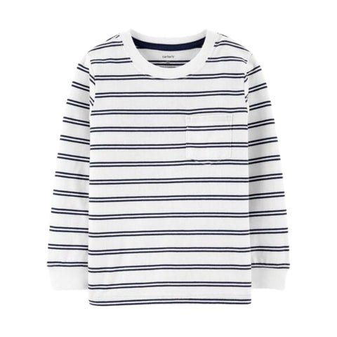 Camiseta de Jersey Rayas con Bolsillo Bebé Niño