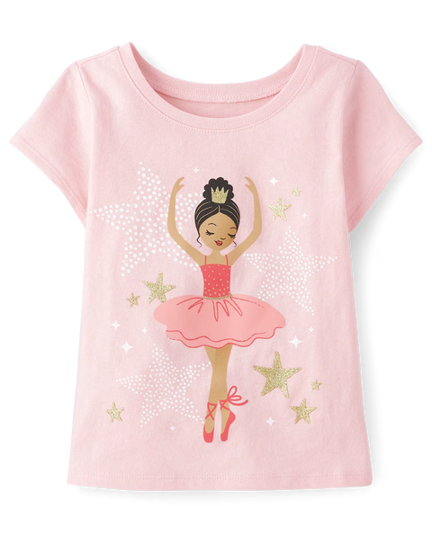 Camiseta Gráfica Bailarina Bebé Niña y Niña Pequeña