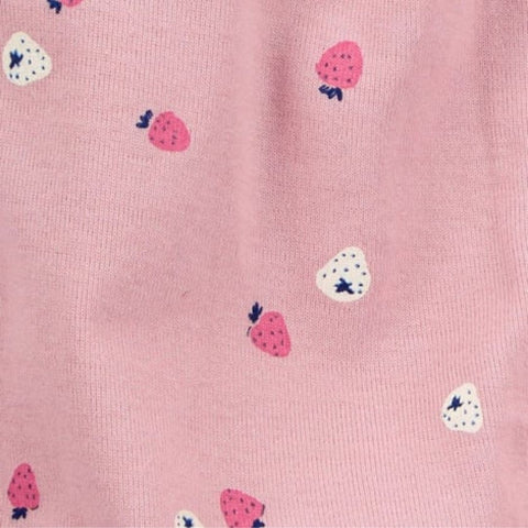 Romper Manga Corta Acanalado Bebé Niña Estampado de Fresas