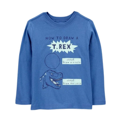 Camiseta Gráfica Niño Pequeño “Cómo dibujar un T-Rex”