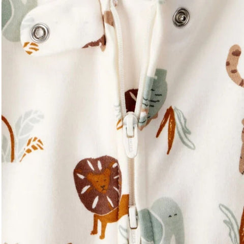 Pijama Enteriza Estampado de Animales y Cierre de Doble Vía Bebé Niño