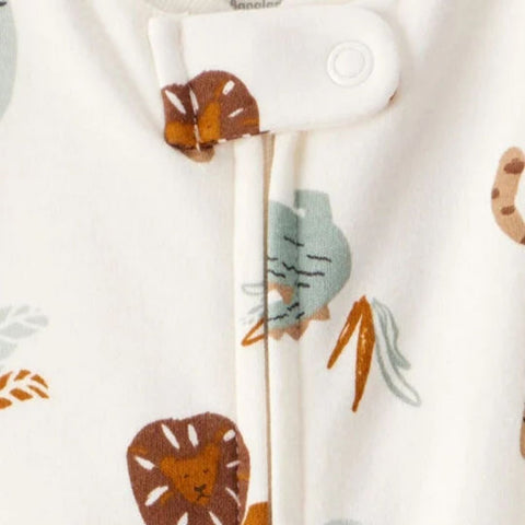 Pijama Enteriza Estampado de Animales y Cierre de Doble Vía Bebé Niño