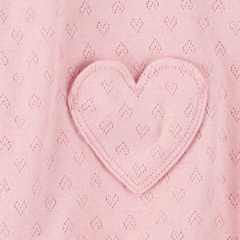Romper con Bolsillos Bebé Niña Forma de Corazón - Rosa