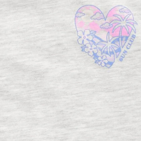 Camiseta Sin Mangas Tipo Muscle con Corazón “Sun Club” Niña Pequeña - Gris