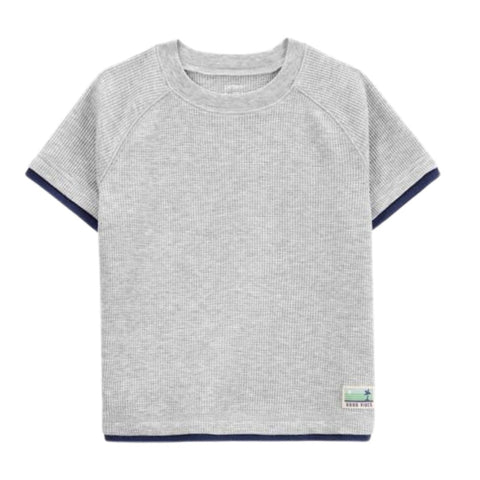 Camiseta Manga Corta Tejido Waffle Niño Pequeño - Gris