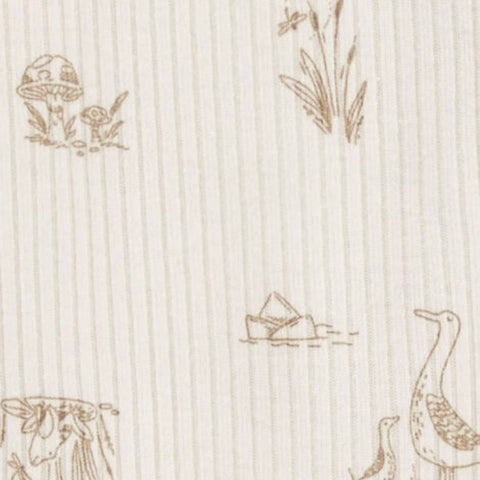 Pijama Acanalado Diseño de Ganso y Cierre de Doble Vía Bebé