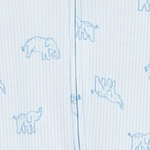 Pijama con Estampado de Elefantes y Cierre de Doble Vía Bebé Niño - Azul