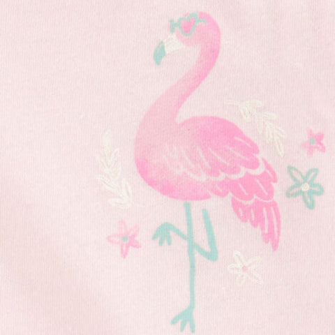 Camiseta Sin Mangas Tipo Muscle Diseño de Flamingo Niña Pequeña - Rosa