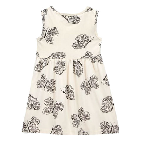 Vestido Sin Mangas Estampado de Mariposas Niña Pequeña