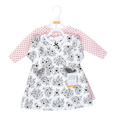 Vestido Negro Toile Rosa Bebé Niña (Paquete de 2)