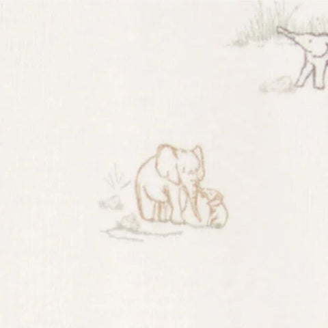 Pijama con Estampado Elefante y Cierre de Doble Vía + Gorrito Bebé