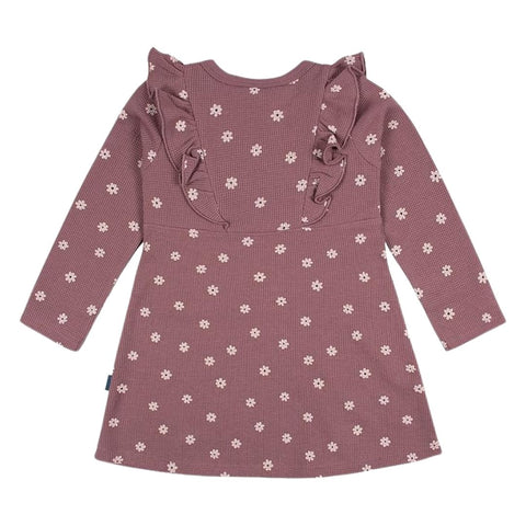 Vestido Manga Larga Detalle de Volantes Bebé Niña - Rosa