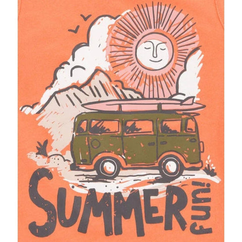 Camiseta Sin Mangas Diseño Veraniego "Summer Fun!" Bebé Niño - Naranja
