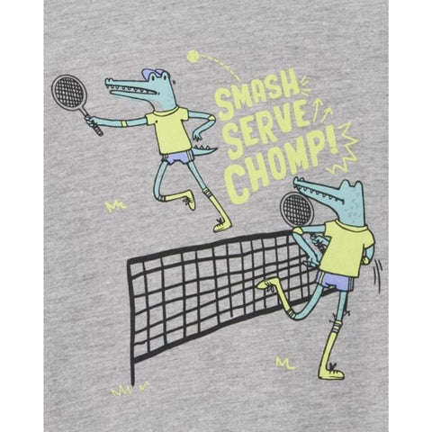 Camiseta Gráfica Manga Corta Niño Pequeño Tenis - Gris