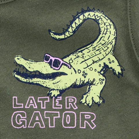 Camiseta Sin Mangas Diseño de Cocodrilo Bebé Niño - Verde