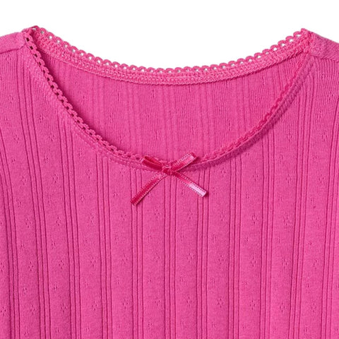 Camiseta de Punto Calado Bebé Niña - Rosa