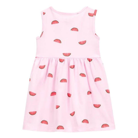 Vestido Sin Mangas Estampado de Sandía Niña Pequeña