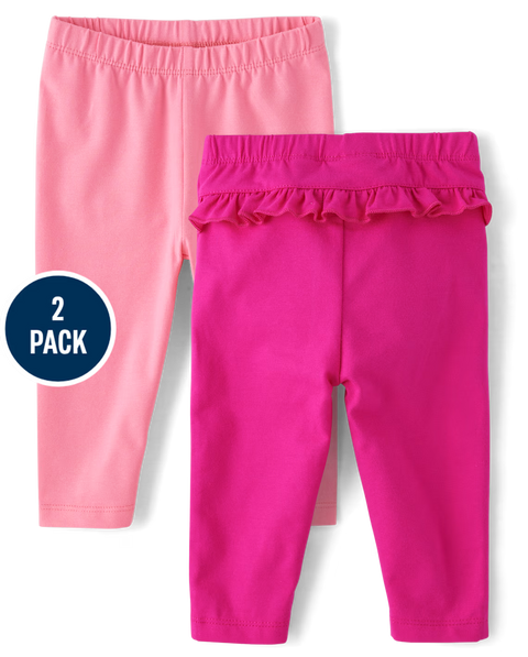 Leggings con Volantes Bebé Niña - Rosa Cosmos (Paquete de 2)