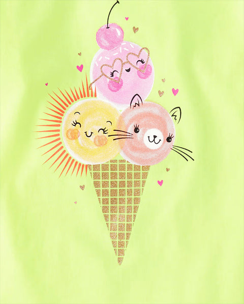 Camiseta Gráfica Bebé Niña Diseño de Helado
