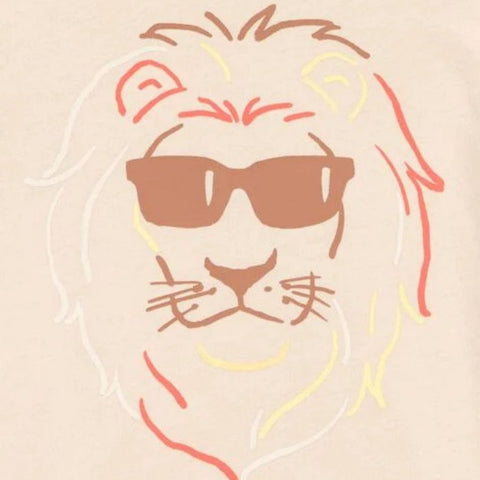 Camiseta Gráfica Manga Corta Diseño de León Niño Pequeño - Marrón