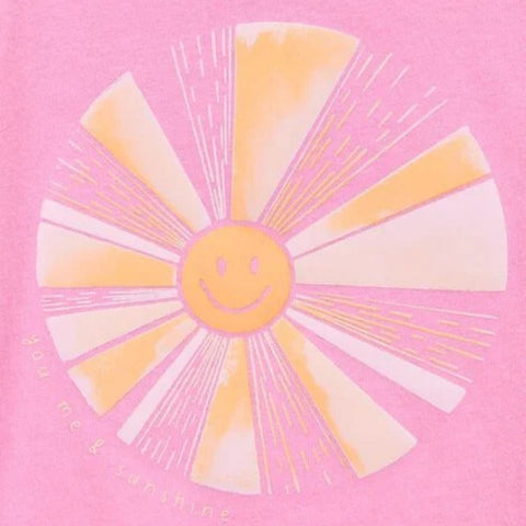 Camiseta Gráfica Manga Corta Niña Pequeña Diseño “Sunshine” - Rosa